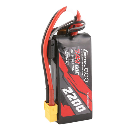 Gens Ace: G-Tech 2200mAh 7.4V 60C 2S1P Lipo Battery with XT60