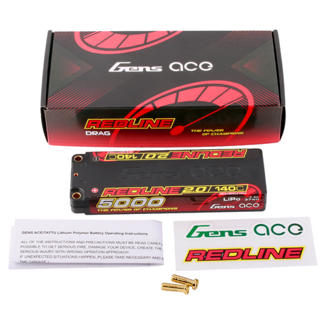 Gens Ace: 5000mAh 2S 140C HardCase Redline 2.0 Lipo