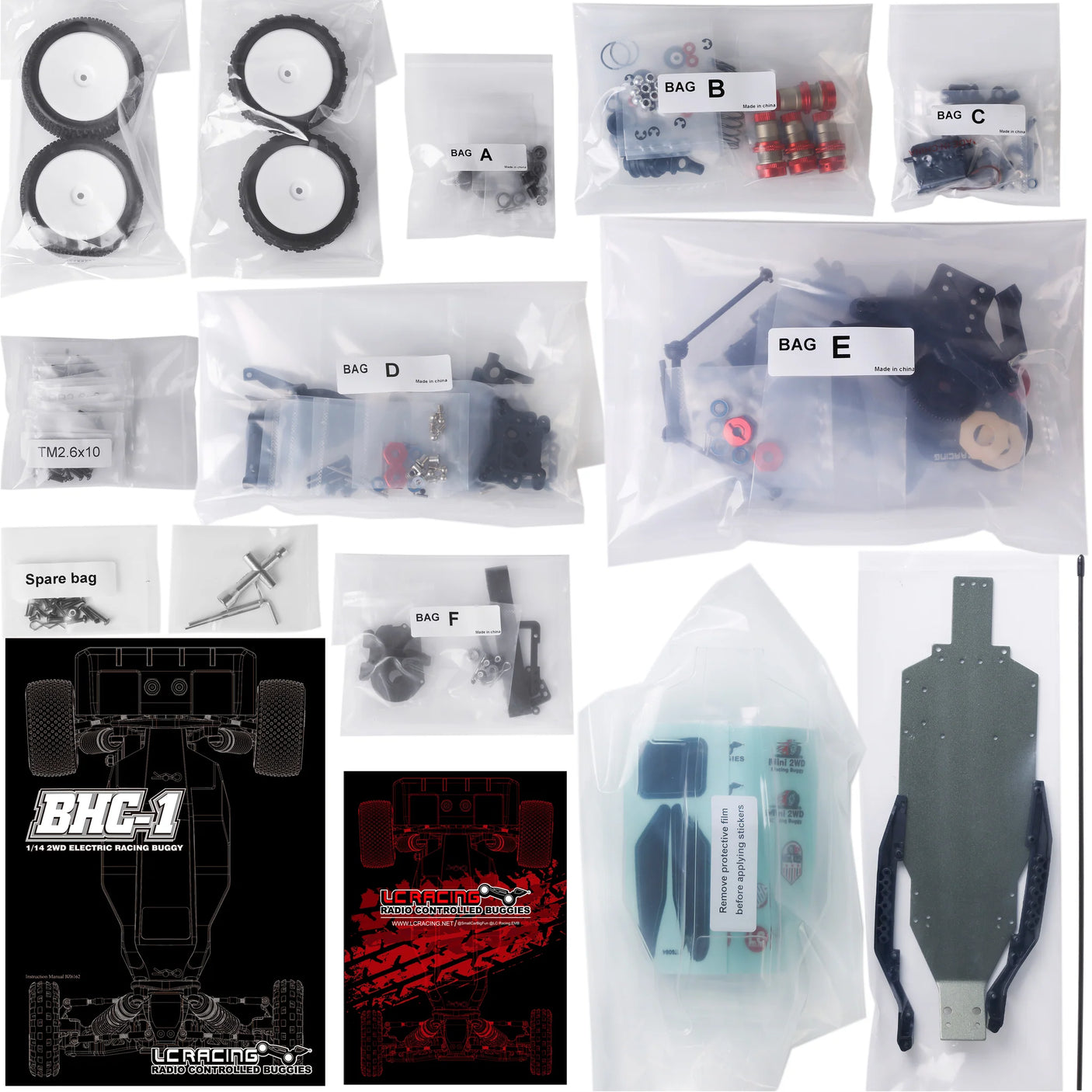 LC Racing BHC-1 Kit Contents