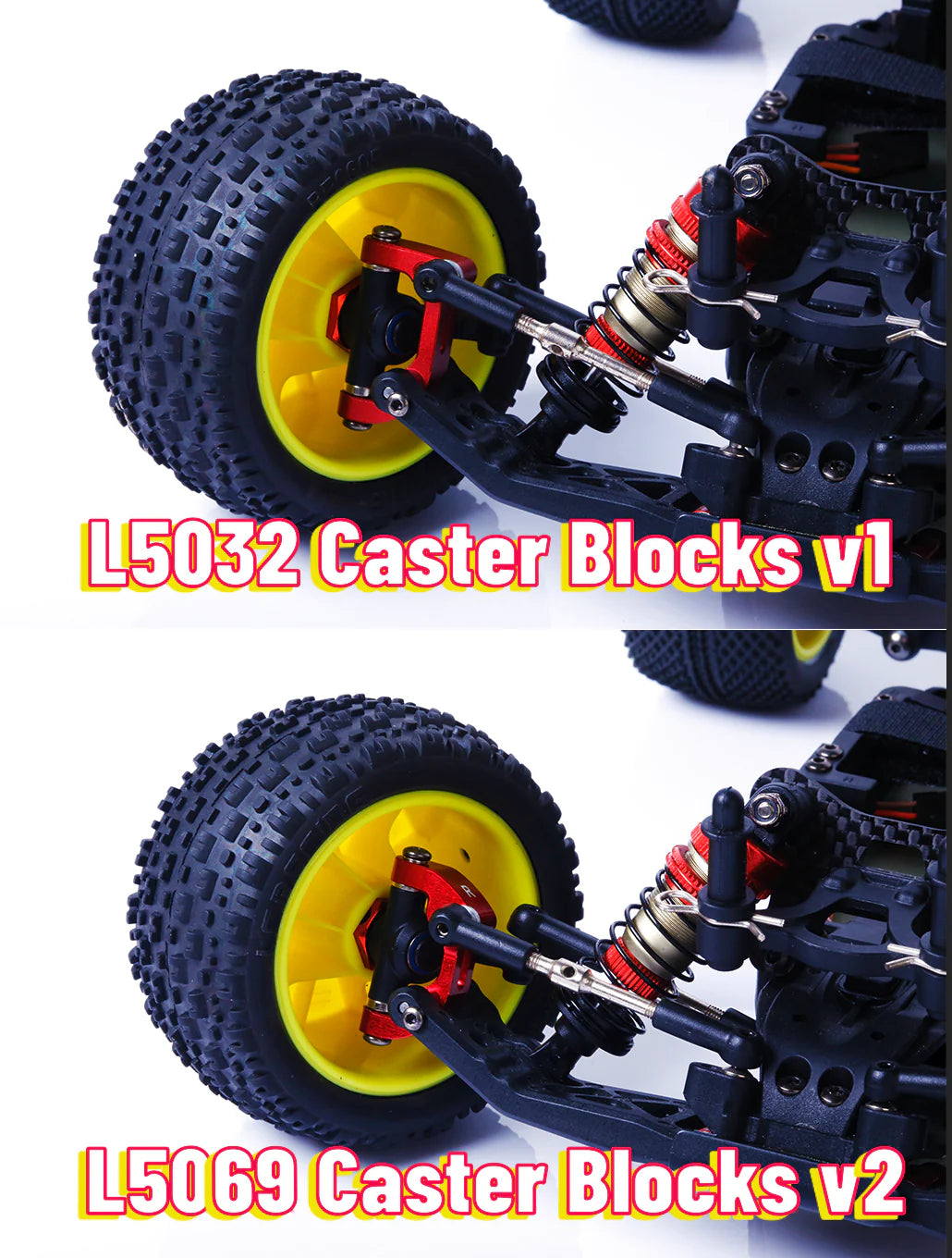 LC Racing: L5069 Aluminum Caster Blocks v2