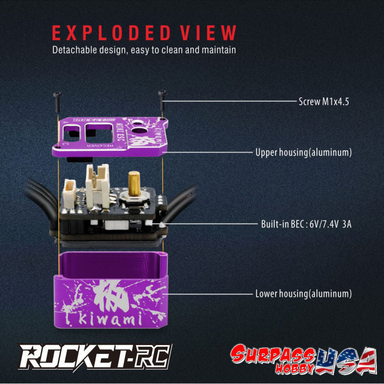 Surpass Hobby: Rocket-RC Kiwami Pro V2 Mini 24 30A Sensored ESC