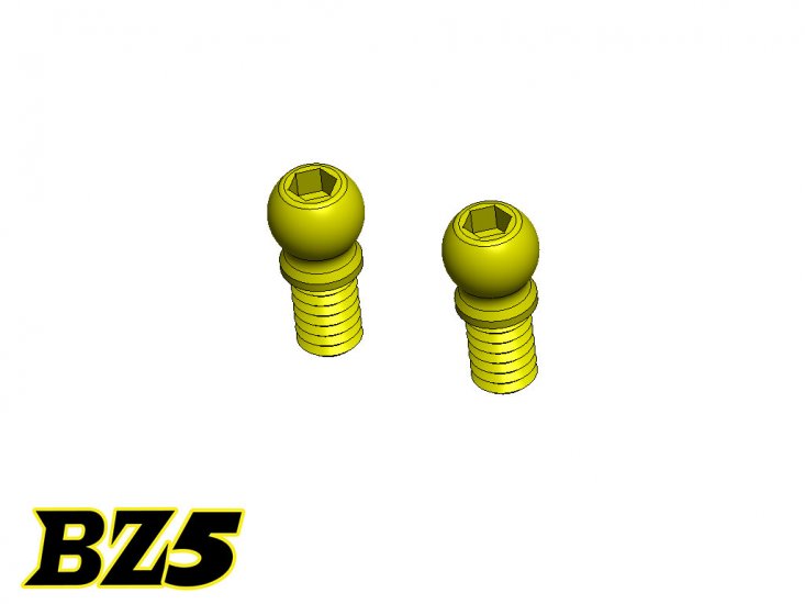 Atomic RC: BZ5 Brass 3mm Ball Head M2 Leg (2 pcs)