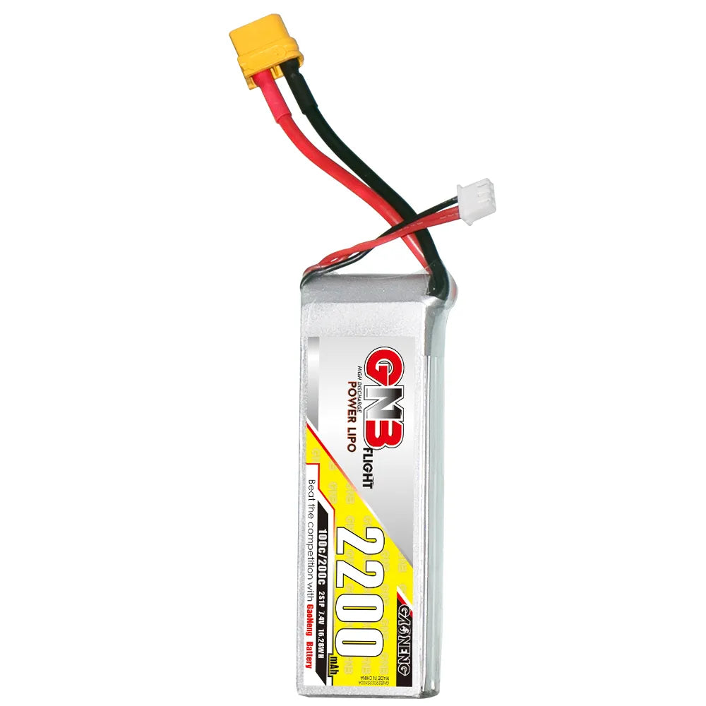 GNB: 2200mAh 7.4V 2S 100C LiPo Battery XT60