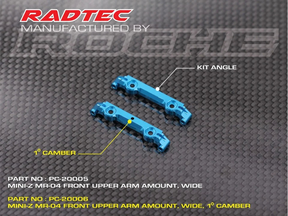 Radtec RC: Mini-Z MR04 Wide Front Upper Arm Mount (Black)