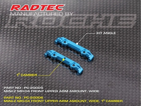 Radtec RC: Mini-Z MR04 Wide Front Upper Arm Mount (Black)