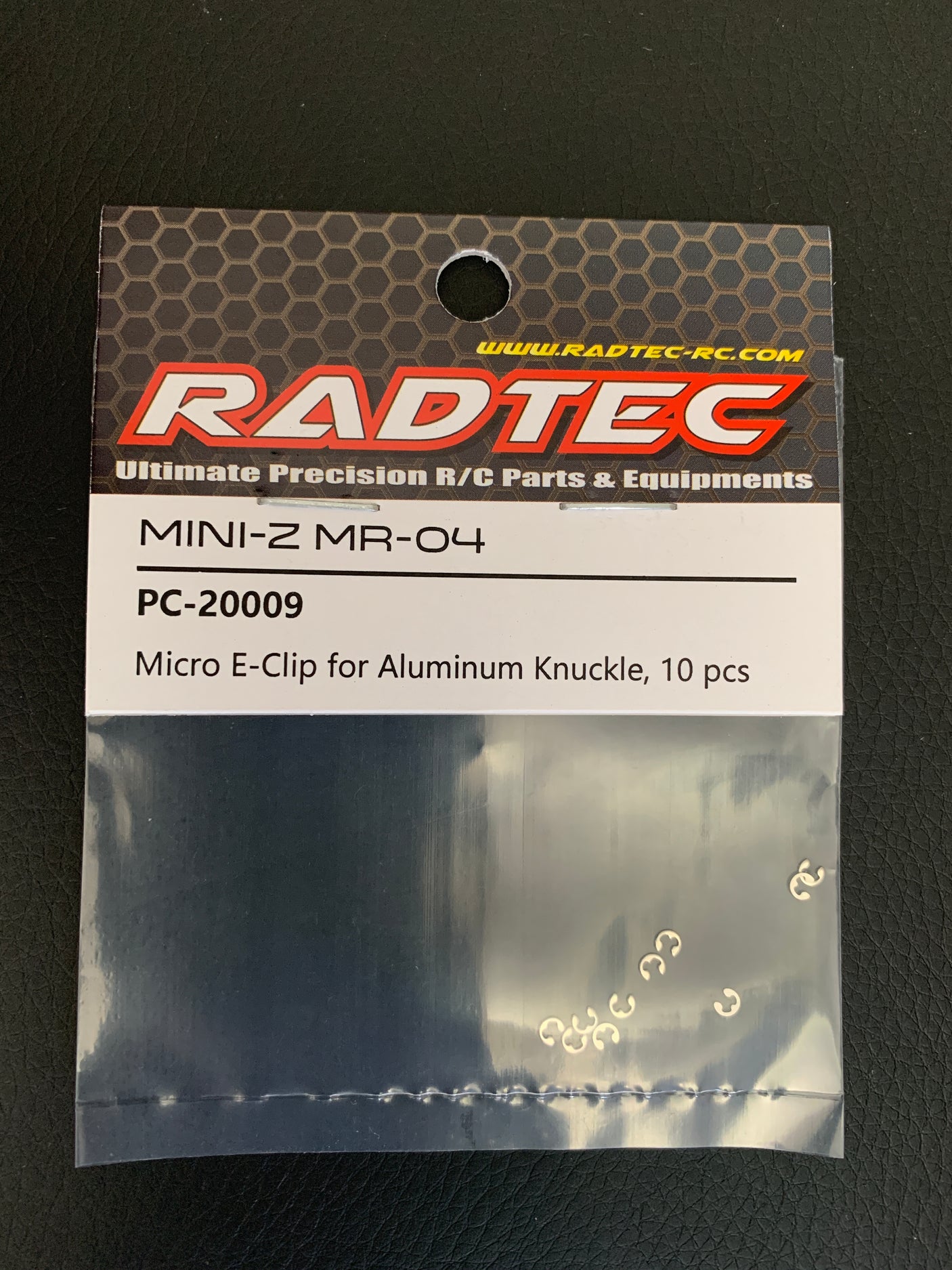 Radtec RC: Mini-Z MR04 Micro E-clips for Aluminum Knuckle (10 pcs)