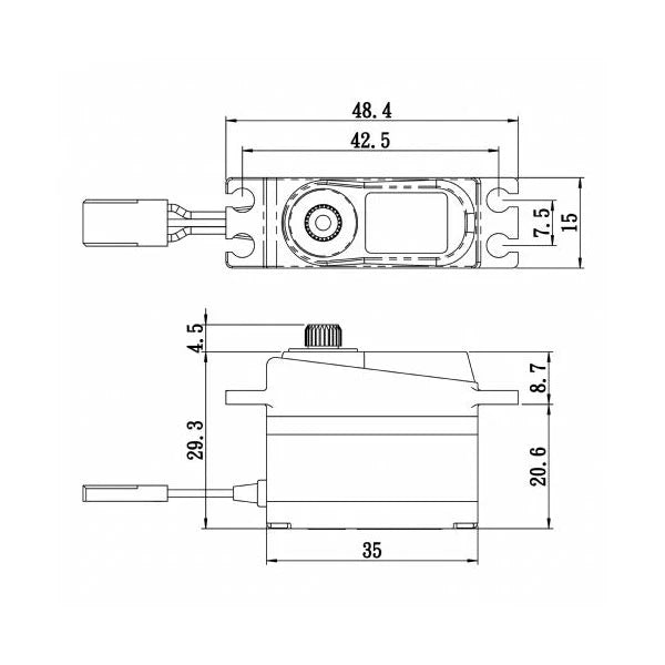 Savox: SV1250MGP High Voltage Micro Tail Servo w/Soft Start, 0.095sec / 111.1oz @ 7.4v