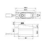 Savox: SV1250MGP High Voltage Micro Tail Servo w/Soft Start, 0.095sec / 111.1oz @ 7.4v