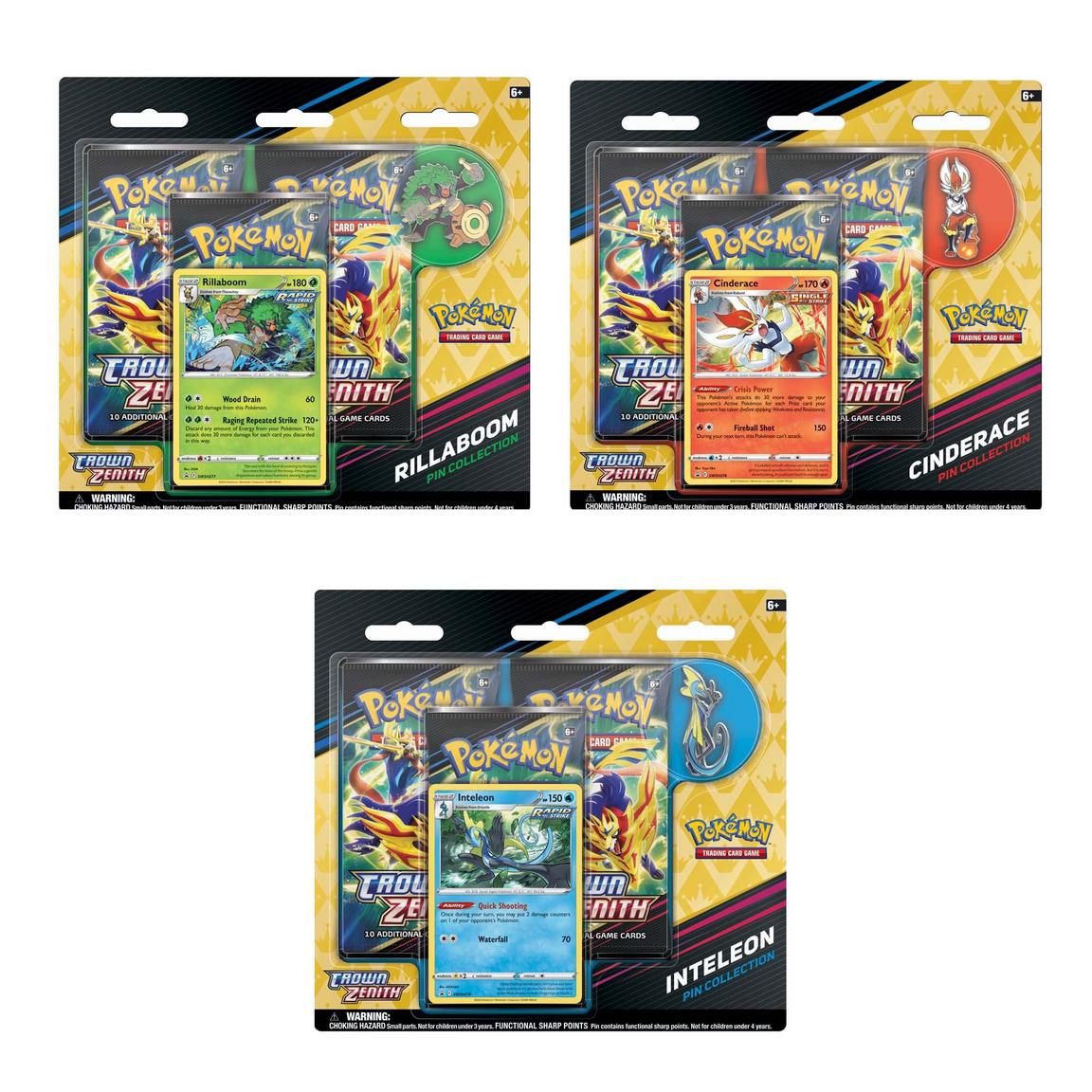 Pokemon Crown Zenith Pin Collection Blister Pack - Set of 3