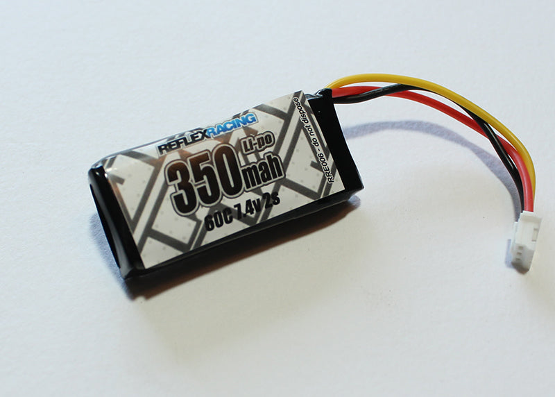 Reflex Racing: RRE006-3 350mah 7.4V 60C 2S Lipo Battery 3-Pack