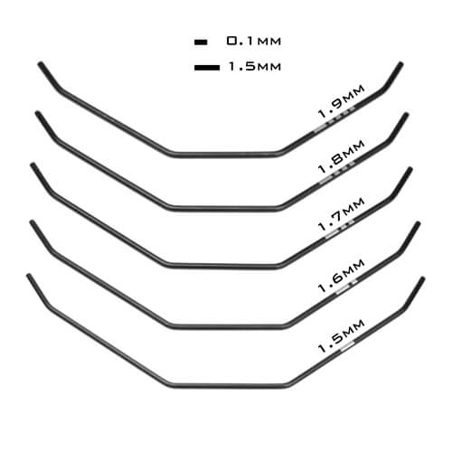 Tekno - TKR6624 - Front Sway Bar Set (1.5, 1.6, 1.7, 1.8, 1.9mm)